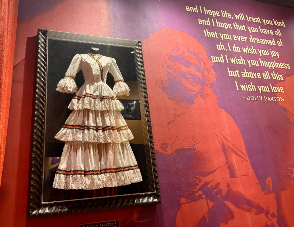 Dolly Parton's dress on display in Pigeon Forge.